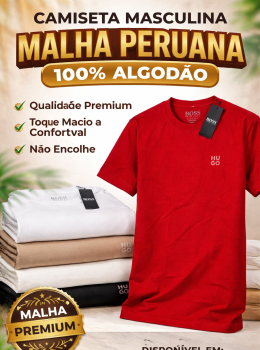 Camisa Premium Malha Peruana 100% algodão ( G )